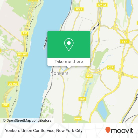 Yonkers Union Car Service map