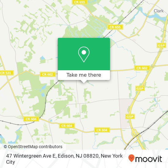 47 Wintergreen Ave E, Edison, NJ 08820 map