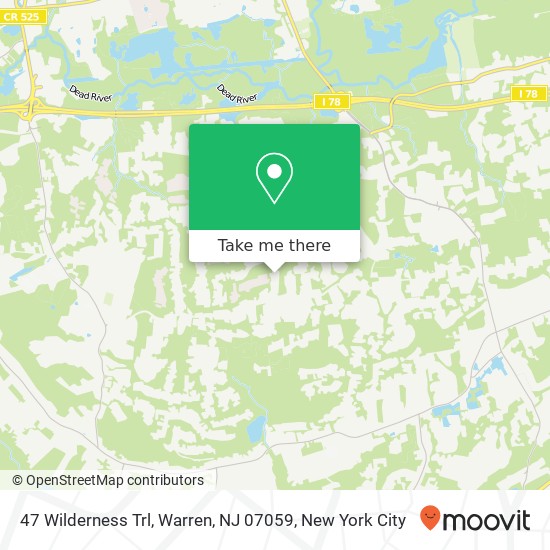 Mapa de 47 Wilderness Trl, Warren, NJ 07059
