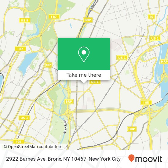 Mapa de 2922 Barnes Ave, Bronx, NY 10467