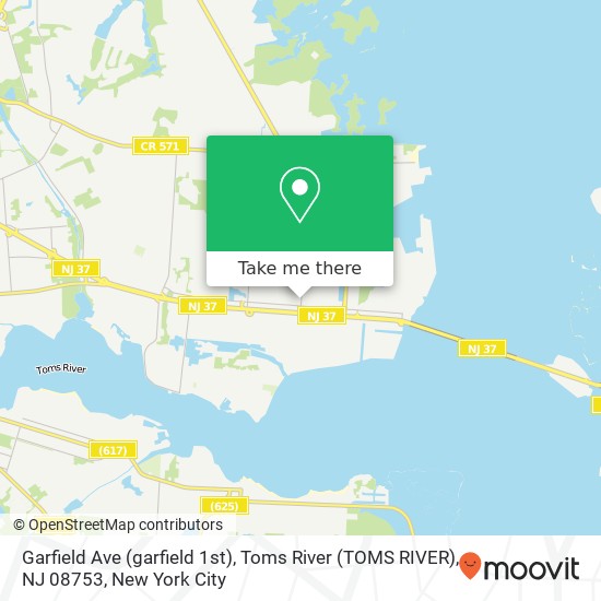 Garfield Ave (garfield 1st), Toms River (TOMS RIVER), NJ 08753 map