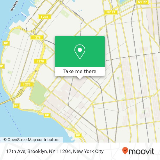 17th Ave, Brooklyn, NY 11204 map