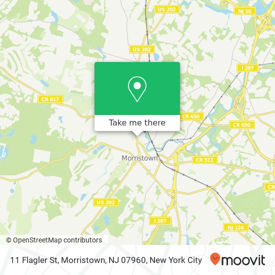 Mapa de 11 Flagler St, Morristown, NJ 07960