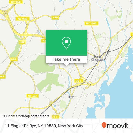 Mapa de 11 Flagler Dr, Rye, NY 10580