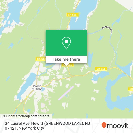 34 Laurel Ave, Hewitt (GREENWOOD LAKE), NJ 07421 map