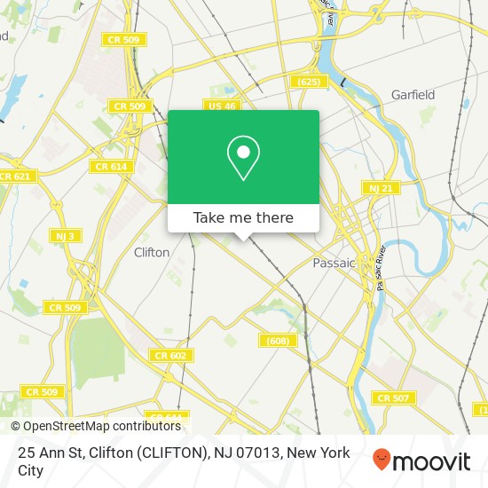 25 Ann St, Clifton (CLIFTON), NJ 07013 map