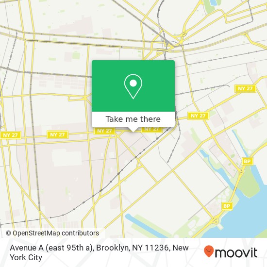 Mapa de Avenue A (east 95th a), Brooklyn, NY 11236