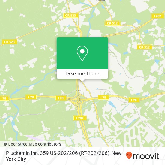 Pluckemin Inn, 359 US-202 / 206 (RT-202 / 206) map