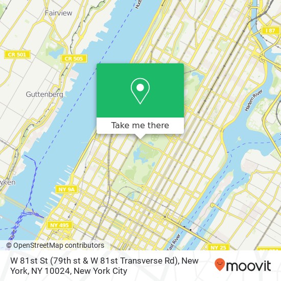 Mapa de W 81st St (79th st & W 81st Transverse Rd), New York, NY 10024