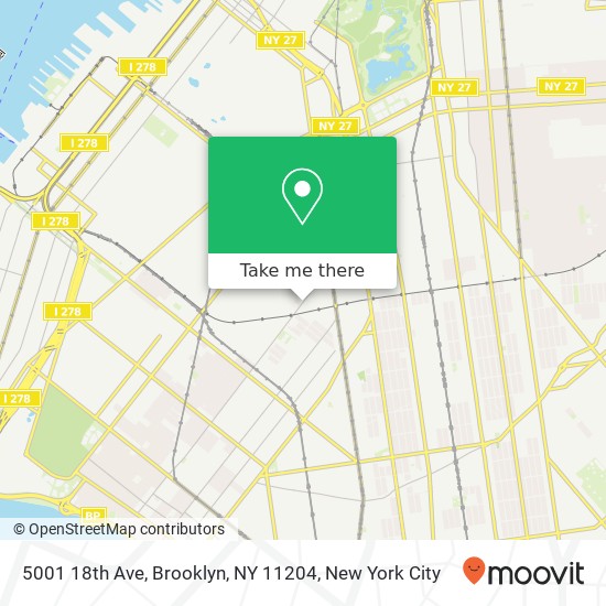 Mapa de 5001 18th Ave, Brooklyn, NY 11204