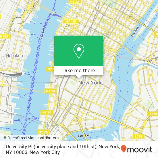 University Pl (university place and 10th st), New York, NY 10003 map