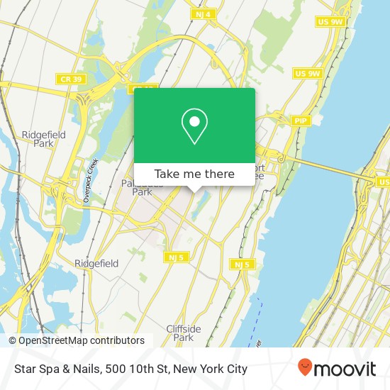 Mapa de Star Spa & Nails, 500 10th St