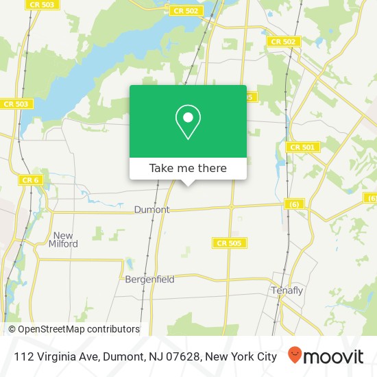 Mapa de 112 Virginia Ave, Dumont, NJ 07628