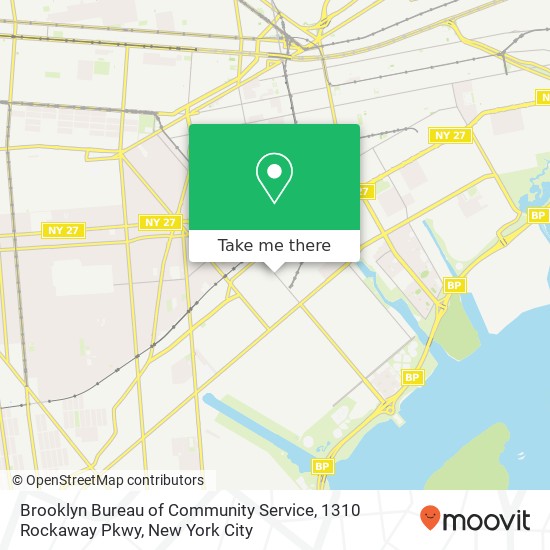 Mapa de Brooklyn Bureau of Community Service, 1310 Rockaway Pkwy