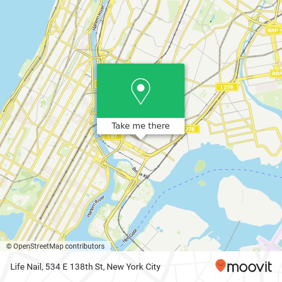 Life Nail, 534 E 138th St map
