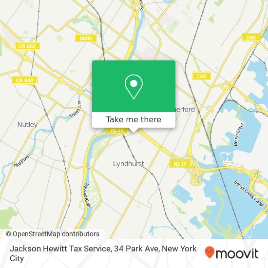 Mapa de Jackson Hewitt Tax Service, 34 Park Ave