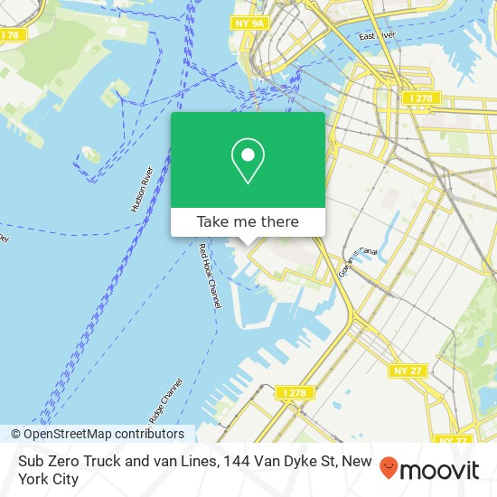 Mapa de Sub Zero Truck and van Lines, 144 Van Dyke St
