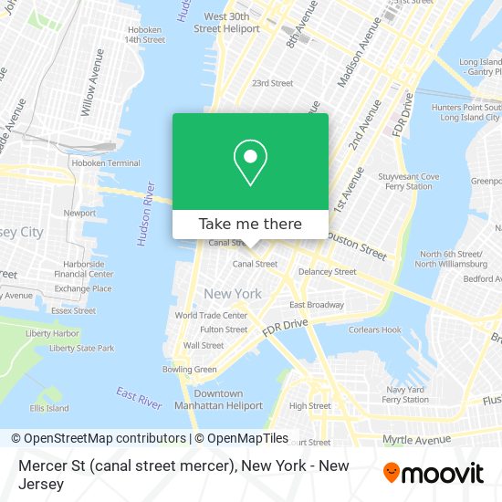Mercer St (canal street mercer) map