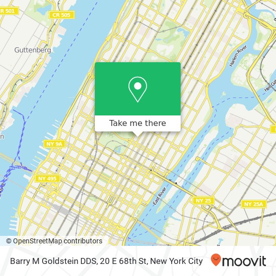 Mapa de Barry M Goldstein DDS, 20 E 68th St
