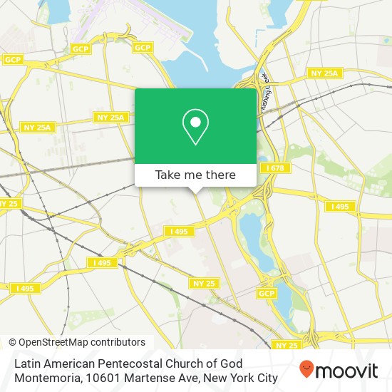 Mapa de Latin American Pentecostal Church of God Montemoria, 10601 Martense Ave