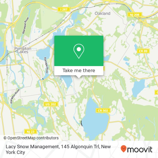 Mapa de Lacy Snow Management, 145 Algonquin Trl