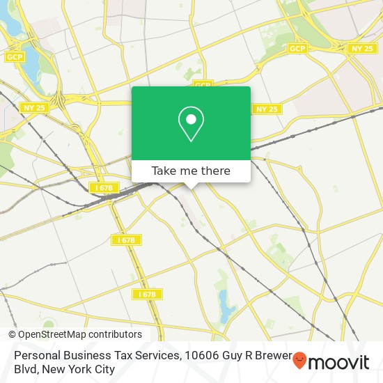 Mapa de Personal Business Tax Services, 10606 Guy R Brewer Blvd