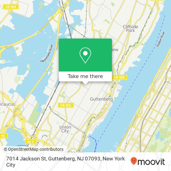 Mapa de 7014 Jackson St, Guttenberg, NJ 07093