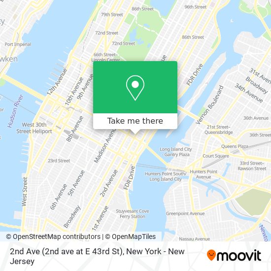 2nd Ave (2nd ave at E 43rd St) map