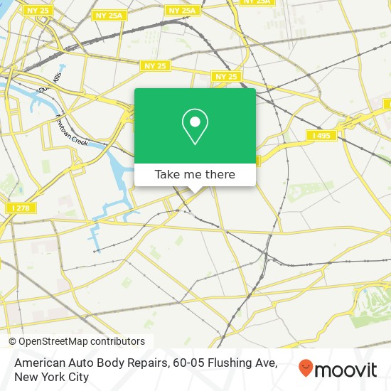 American Auto Body Repairs, 60-05 Flushing Ave map