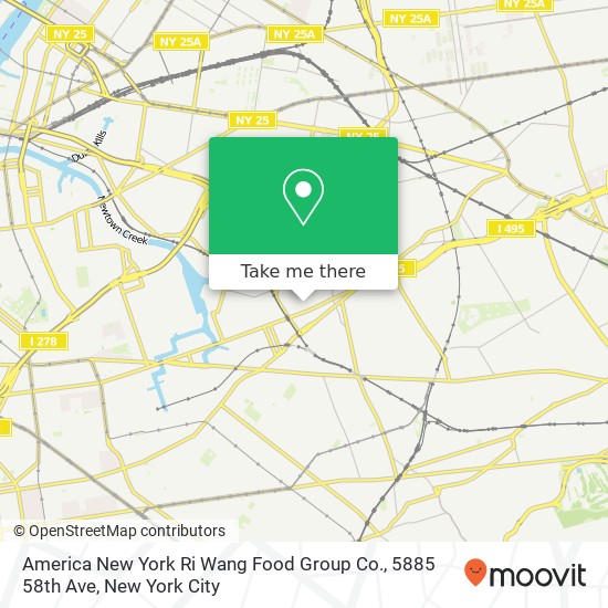 Mapa de America New York Ri Wang Food Group Co., 5885 58th Ave