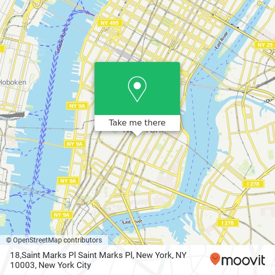 Mapa de 18,Saint Marks Pl Saint Marks Pl, New York, NY 10003