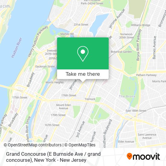 Grand Concourse (E Burnside Ave / grand concourse) map