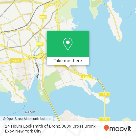 Mapa de 24 Hours Locksmith of Bronx, 3039 Cross Bronx Expy