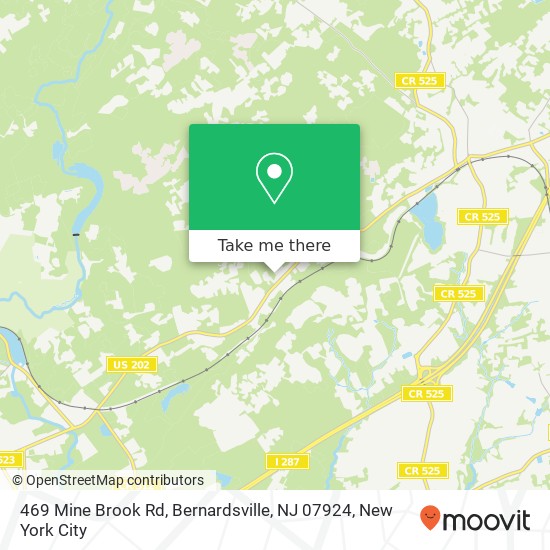 Mapa de 469 Mine Brook Rd, Bernardsville, NJ 07924