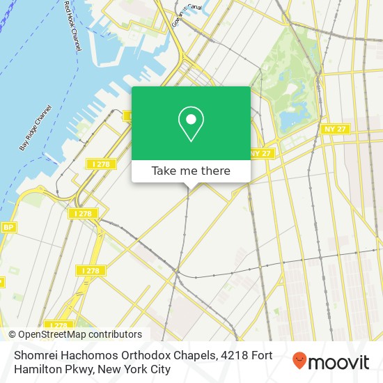 Mapa de Shomrei Hachomos Orthodox Chapels, 4218 Fort Hamilton Pkwy