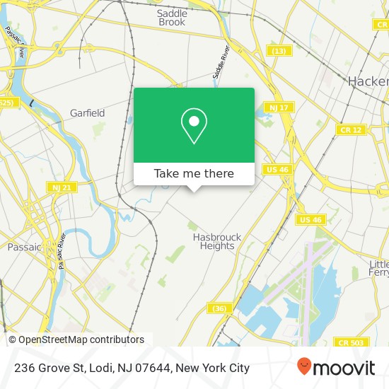 Mapa de 236 Grove St, Lodi, NJ 07644