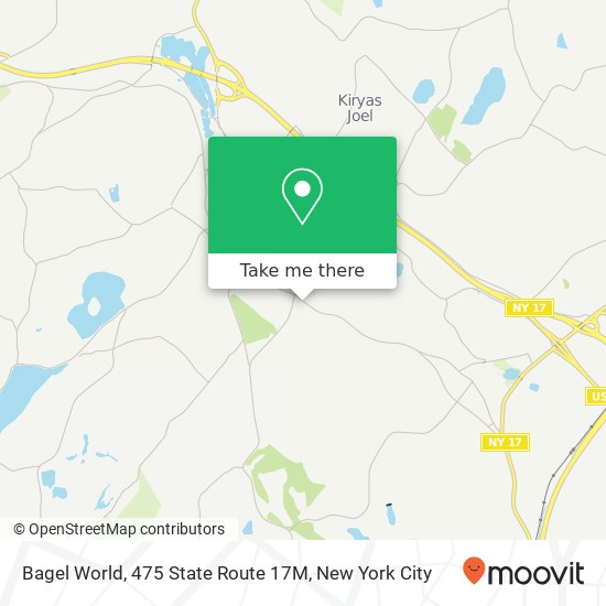 Mapa de Bagel World, 475 State Route 17M