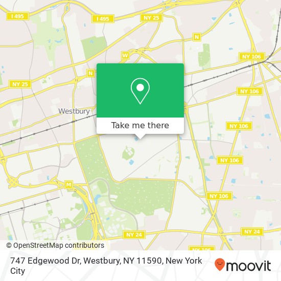 Mapa de 747 Edgewood Dr, Westbury, NY 11590