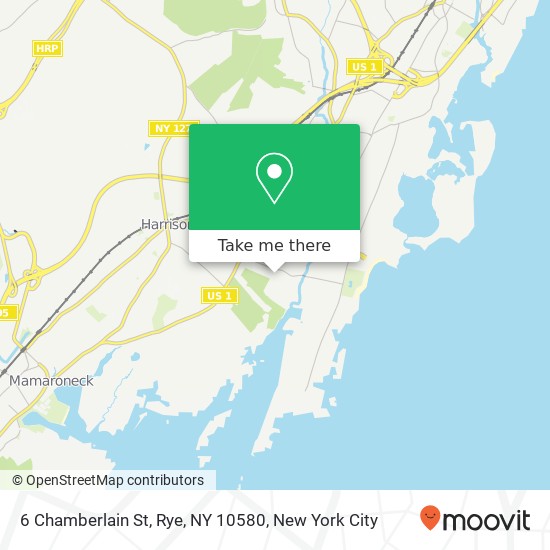 Mapa de 6 Chamberlain St, Rye, NY 10580