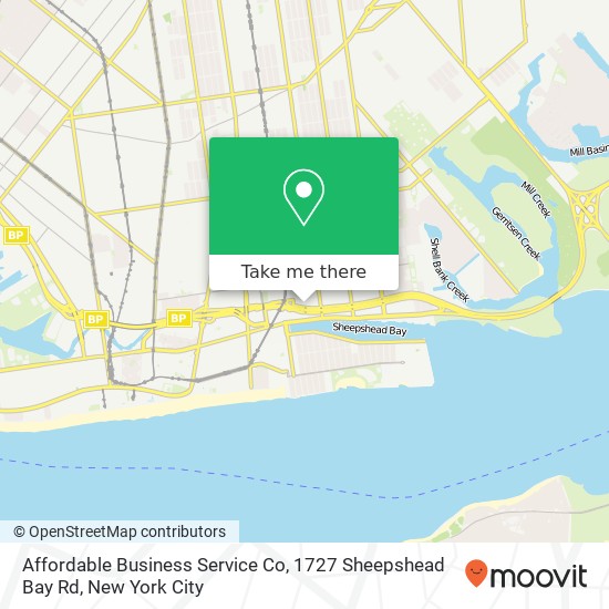 Mapa de Affordable Business Service Co, 1727 Sheepshead Bay Rd