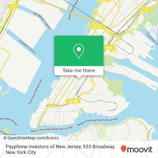 Mapa de Payphone Investors of New Jersey, 553 Broadway