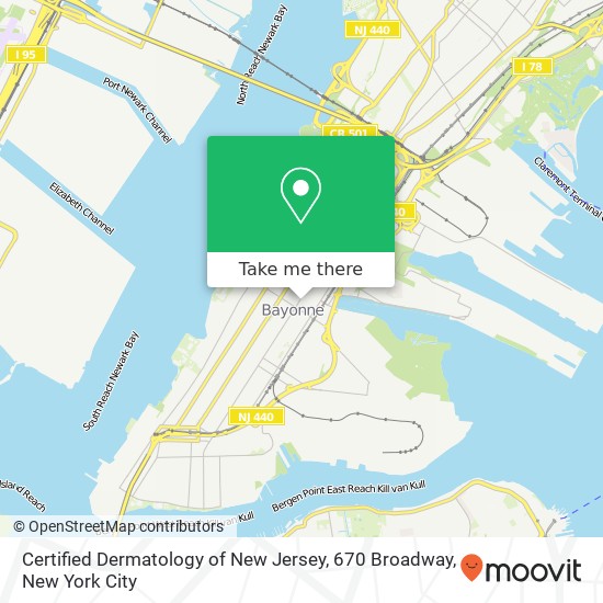 Mapa de Certified Dermatology of New Jersey, 670 Broadway