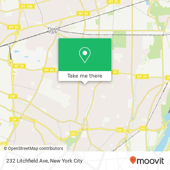 Mapa de 232 Litchfield Ave, Elmont, NY 11003