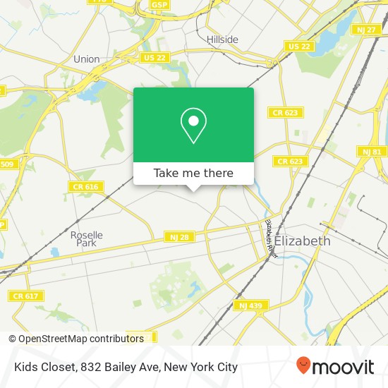 Mapa de Kids Closet, 832 Bailey Ave