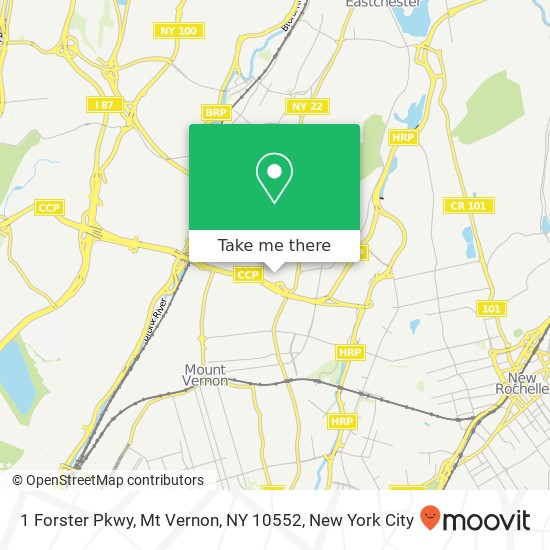 Mapa de 1 Forster Pkwy, Mt Vernon, NY 10552