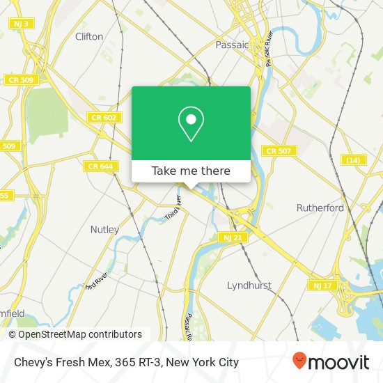 Mapa de Chevy's Fresh Mex, 365 RT-3