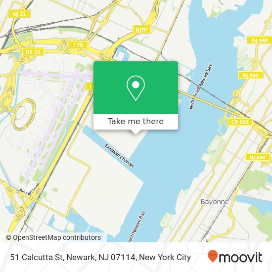 Mapa de 51 Calcutta St, Newark, NJ 07114