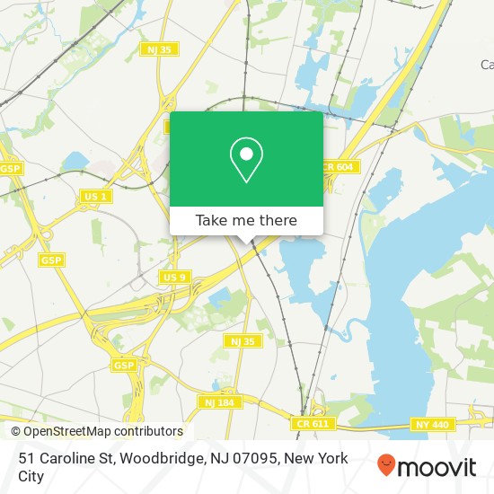 Mapa de 51 Caroline St, Woodbridge, NJ 07095