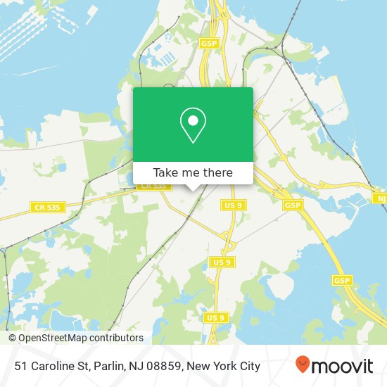 Mapa de 51 Caroline St, Parlin, NJ 08859