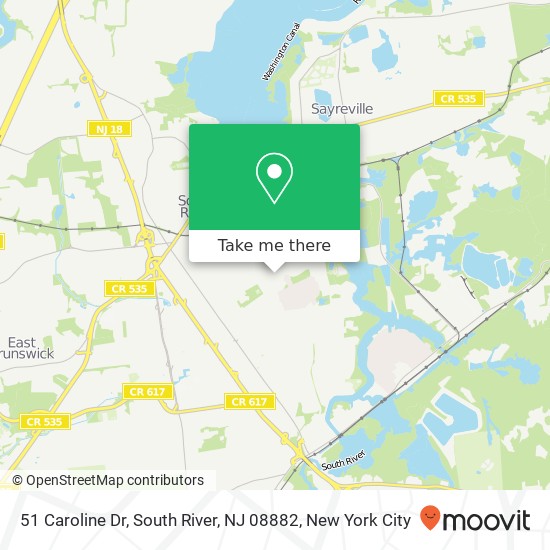 Mapa de 51 Caroline Dr, South River, NJ 08882